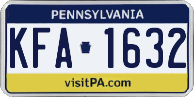 PA license plate KFA1632