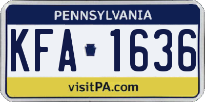 PA license plate KFA1636
