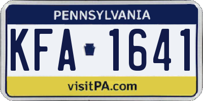 PA license plate KFA1641