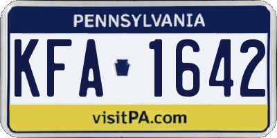 PA license plate KFA1642