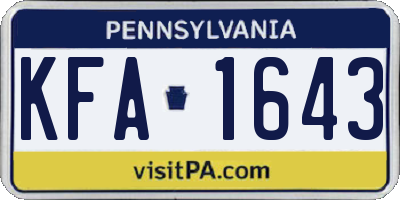 PA license plate KFA1643