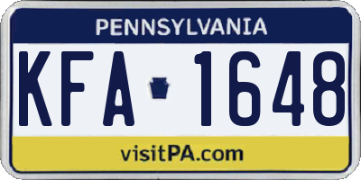 PA license plate KFA1648