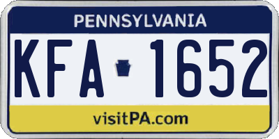 PA license plate KFA1652