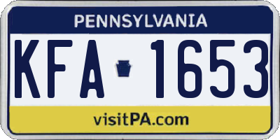 PA license plate KFA1653