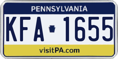PA license plate KFA1655