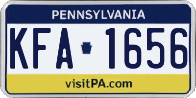 PA license plate KFA1656