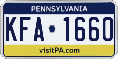 PA license plate KFA1660