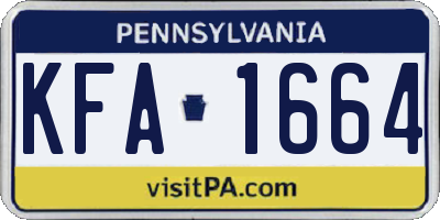 PA license plate KFA1664