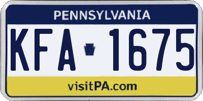 PA license plate KFA1675