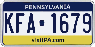 PA license plate KFA1679