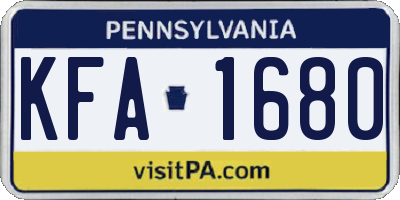 PA license plate KFA1680