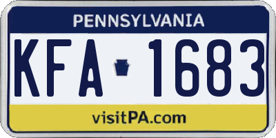 PA license plate KFA1683