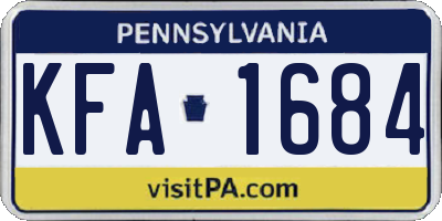 PA license plate KFA1684