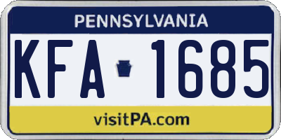 PA license plate KFA1685