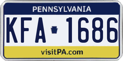 PA license plate KFA1686