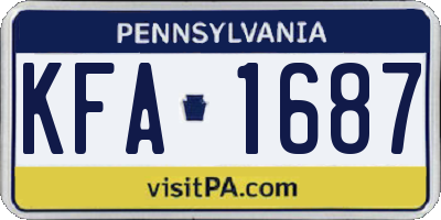 PA license plate KFA1687