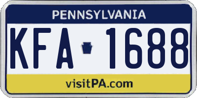 PA license plate KFA1688