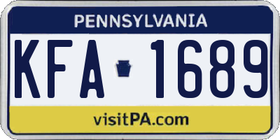 PA license plate KFA1689