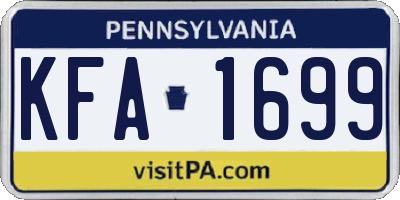 PA license plate KFA1699