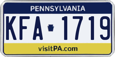 PA license plate KFA1719