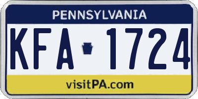 PA license plate KFA1724