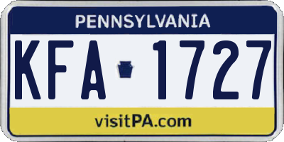PA license plate KFA1727