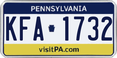 PA license plate KFA1732