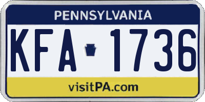 PA license plate KFA1736