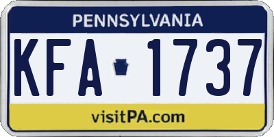 PA license plate KFA1737