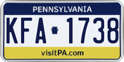 PA license plate KFA1738