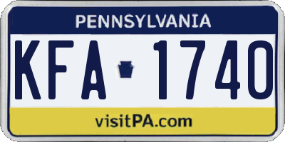 PA license plate KFA1740