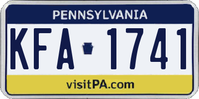 PA license plate KFA1741