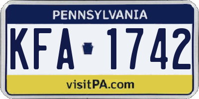 PA license plate KFA1742
