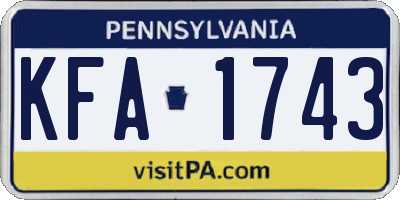 PA license plate KFA1743