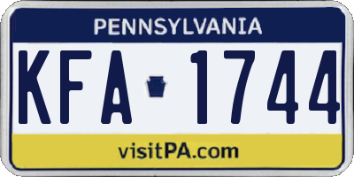 PA license plate KFA1744