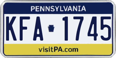 PA license plate KFA1745