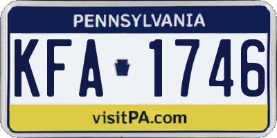 PA license plate KFA1746