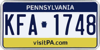 PA license plate KFA1748