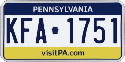 PA license plate KFA1751