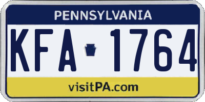 PA license plate KFA1764