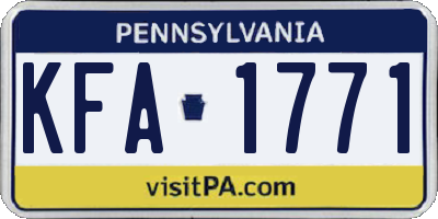 PA license plate KFA1771