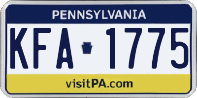 PA license plate KFA1775