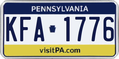 PA license plate KFA1776