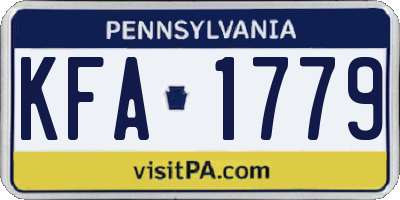 PA license plate KFA1779