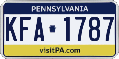 PA license plate KFA1787