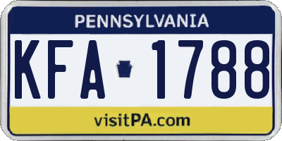 PA license plate KFA1788