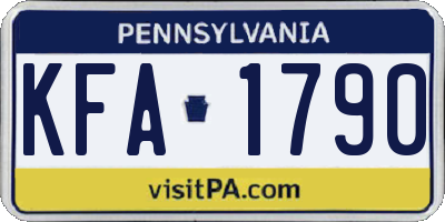 PA license plate KFA1790