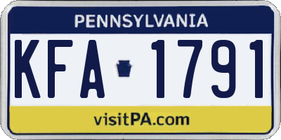 PA license plate KFA1791