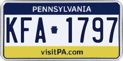 PA license plate KFA1797