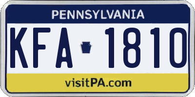 PA license plate KFA1810
